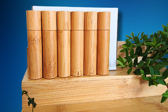 Image of Bamboo covered glass roll-on bottle- pack of 10ml x 6