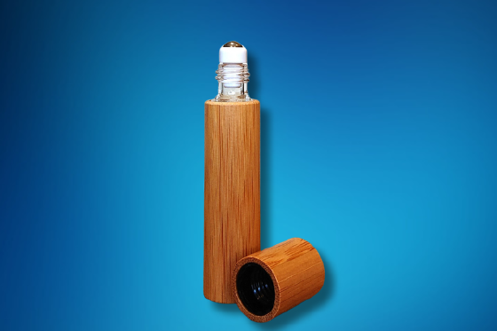 Image of Bamboo covered glass roll-on bottle- pack of 10ml x 6